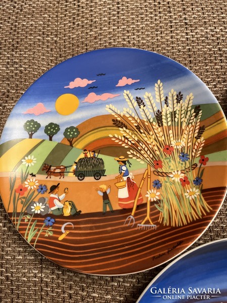 Bavaria dinner plates, four seasons based on the paintings of Barbara Fürstengöfer. 3 pieces, perfect condition