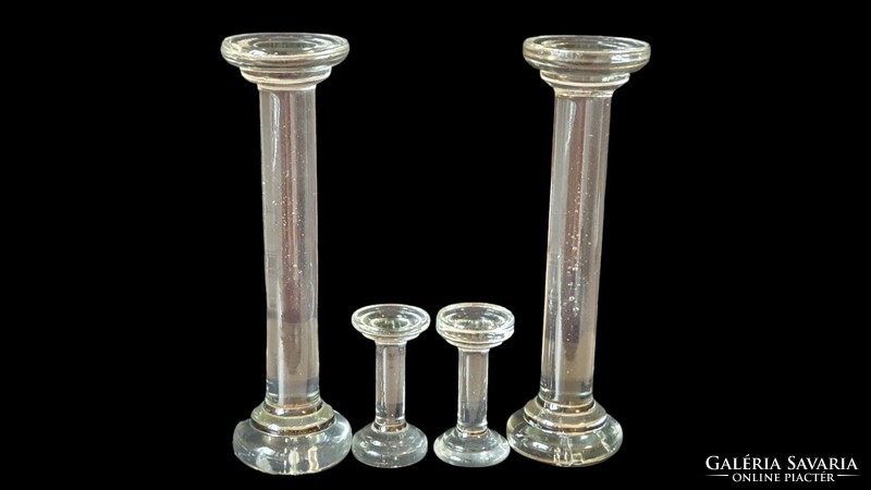 Old Biedermeier solid glass postman. 2 pcs. Same. 30.5 High.