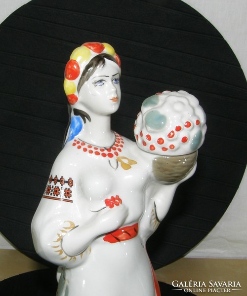 Retro Szovjet figurális porcelán palack - Polonne porcelán - 32 cm