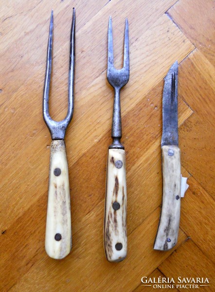 Antique steak forks and knife