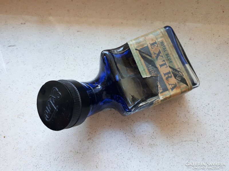 Retro régi tintás üveg, eredeti tintával 2 db EXTRA töltőtoll tinta