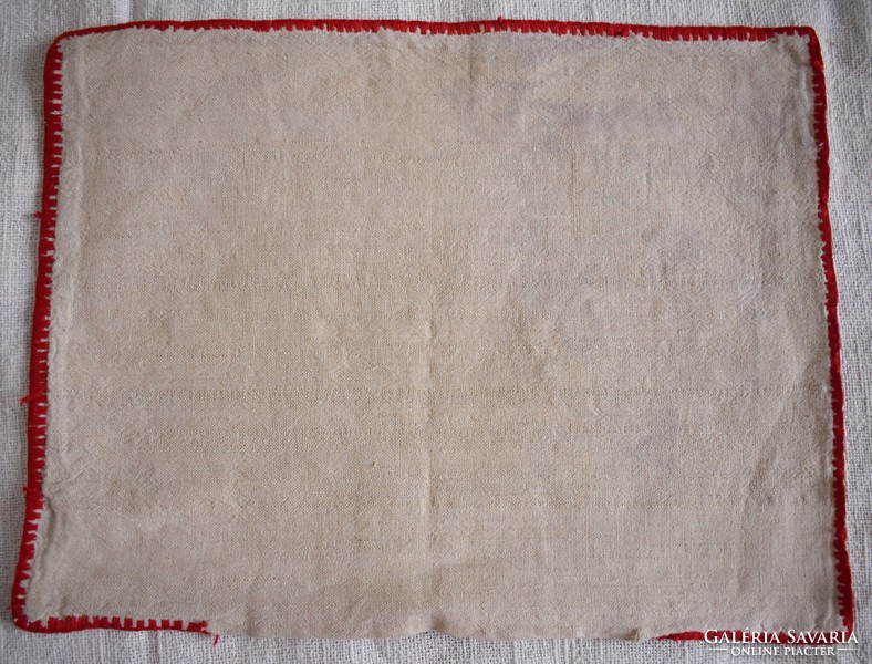Hímzett vászon erdélyi írásos párna huzat díszpárna   47 x 37 cm