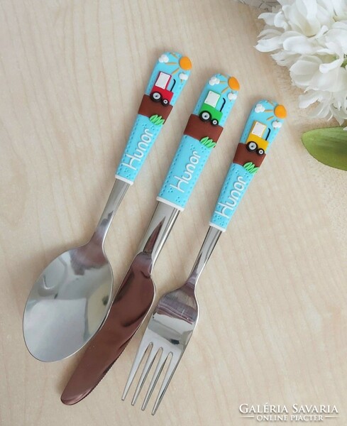 Tractor children's cutlery set