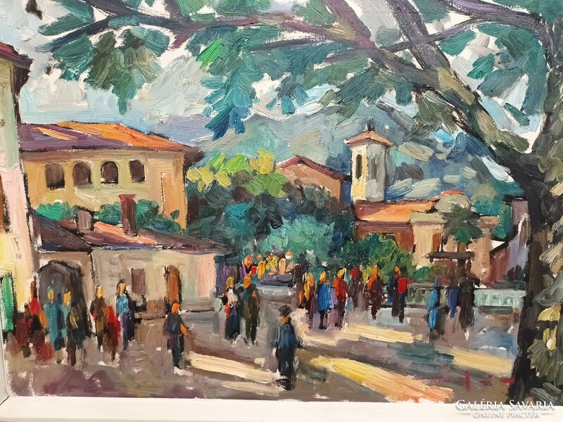 Mediterranean street whirlwind painting