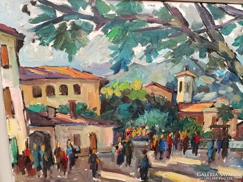 Mediterranean street whirlwind painting