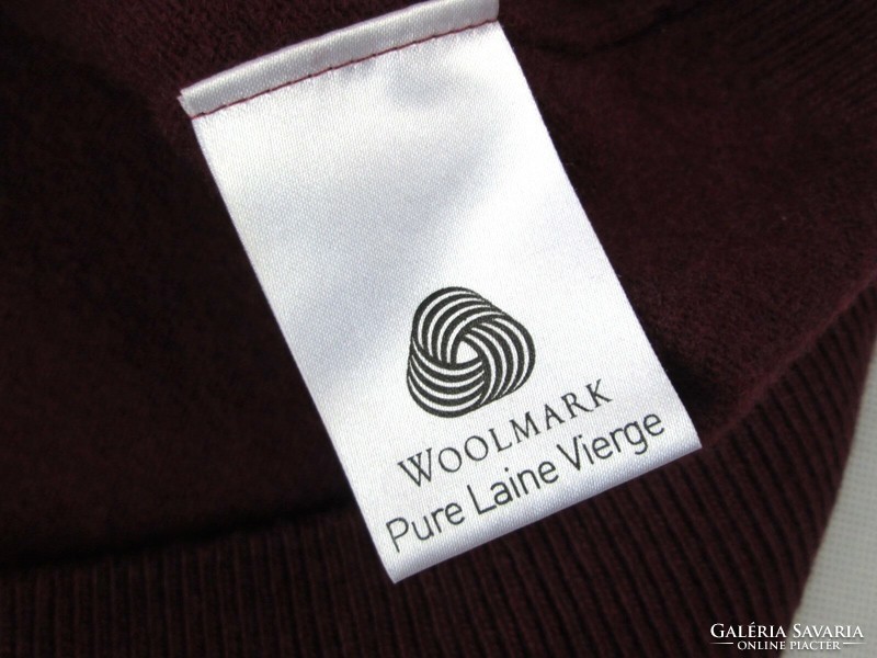 Original lacoste (s / m) elegant long-sleeved men's burgundy wool sweater