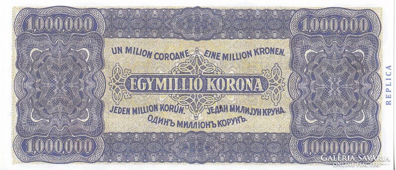 Hungary 1000000 crowns replica 1923 unc