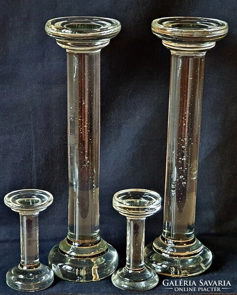 Old Biedermeier solid glass postman. 2 pcs. Same. They are 10.6 cm tall.