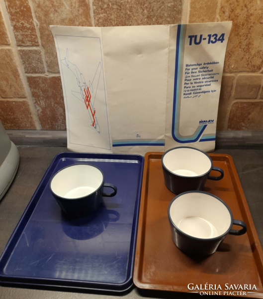 Airplane memorabilia trays with cups, tu-134 description, finnair cup