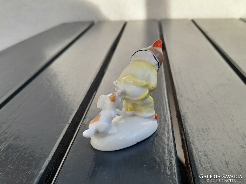 Art-deco ritka mini bohóc porcelán