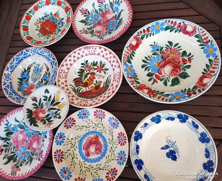 Collection of Hungarian hard ceramic wall plates