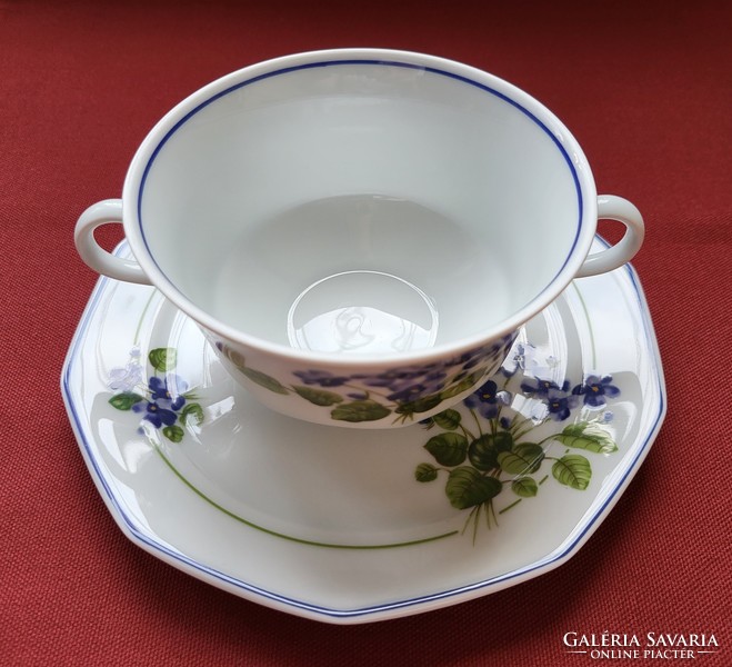Winterling Marktleuthen Bavaria német porcelán leveses csésze kistányér csészealj tál ibolya virág