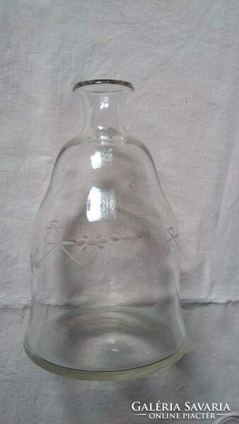 Old polished wine glass pourer and 5 glasses