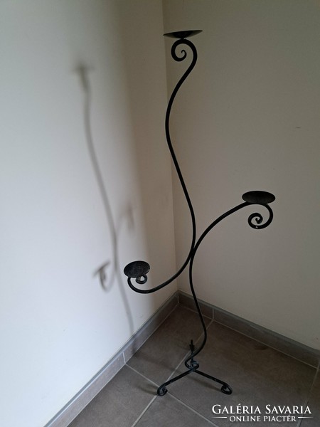 Unique wrought iron candle holder 117 cm high