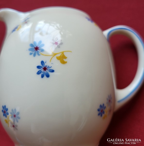 Fein Bayreuth Sophienthal Bavaria német porcelán tej tejszín kiöntő virág mintával