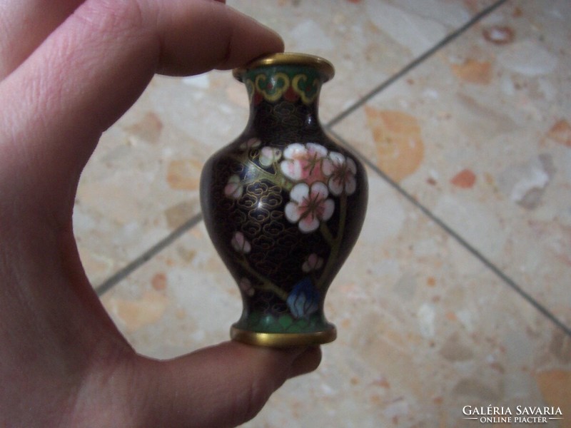 Fire enamel mini oriental vase