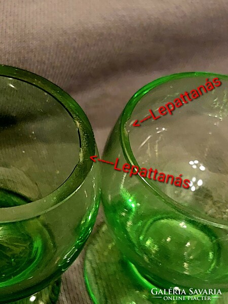 Uranium glass cups. 3 Pcs