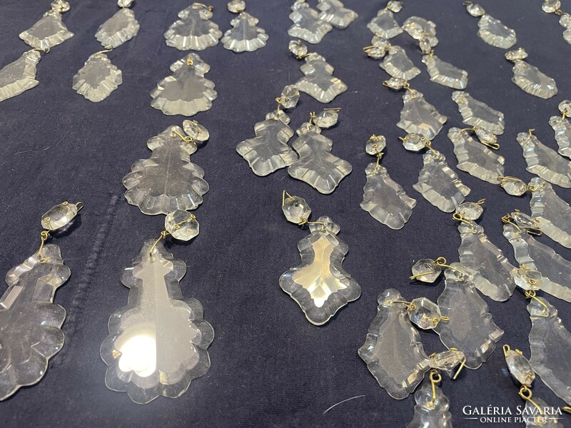 Original antique glass crystal chandelier pendants