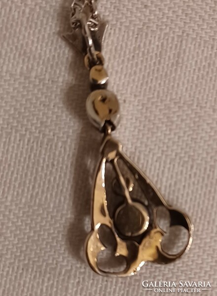 Antique gold, art deco pendant with diamonds (5 pcs + splitters)