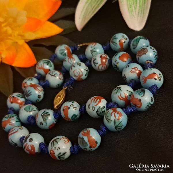 Antique handmade oriental porcelain string of beads