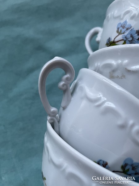 Zsolnay porcelán, kék barackvirág mintás teás csésze