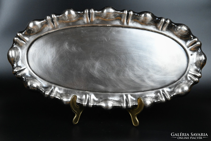 Beautiful, showy blistered silver tray, with Diana mark, 485g