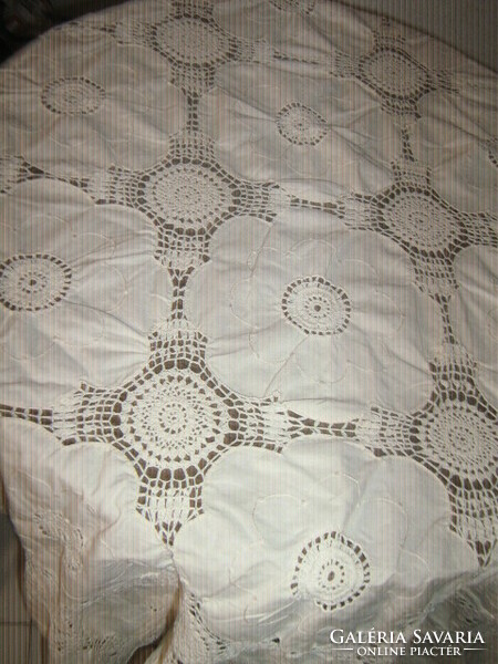 Beautiful tablecloth with handmade floral Art Nouveau notes