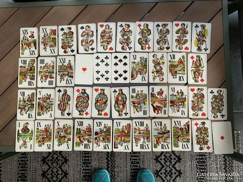 1955 Körüli large tarot playing cards, deck of divination cards playing card factory and printing house Budapest