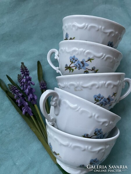 Zsolnay porcelain, tea cup with blue peach blossom pattern
