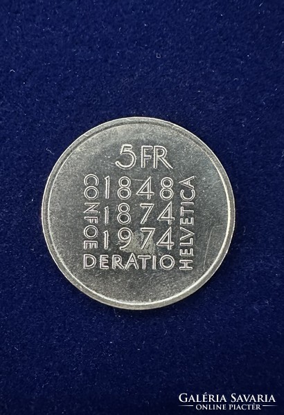 1974 Swiss 5 franc commemorative coin