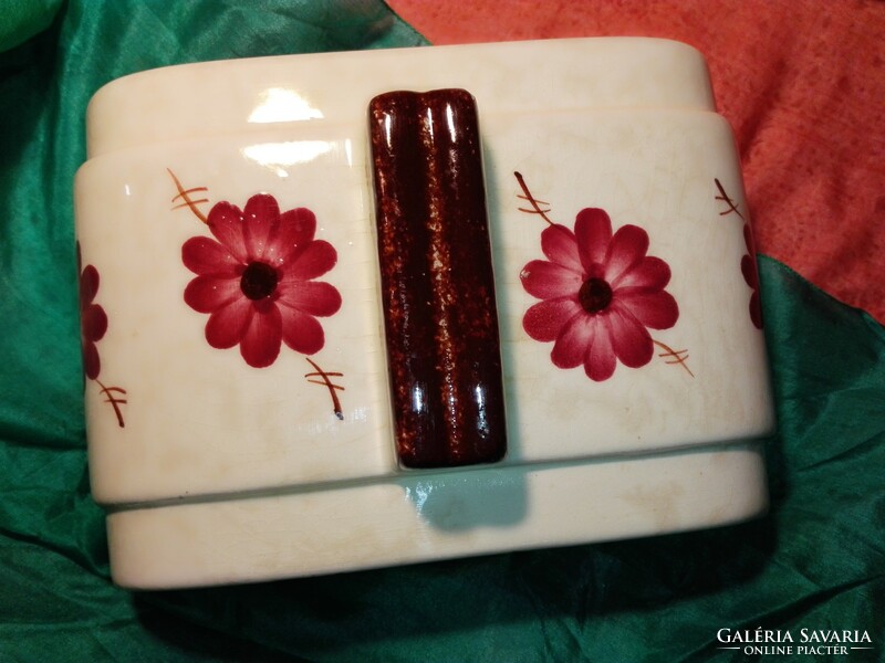 Antique butter or cheese holder...14X 22 cm faience, Bavarian product.