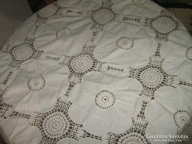 Beautiful tablecloth with handmade floral Art Nouveau notes
