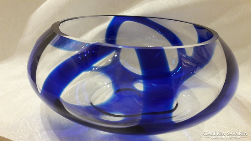 Large artistic crystal bowl 22 cm