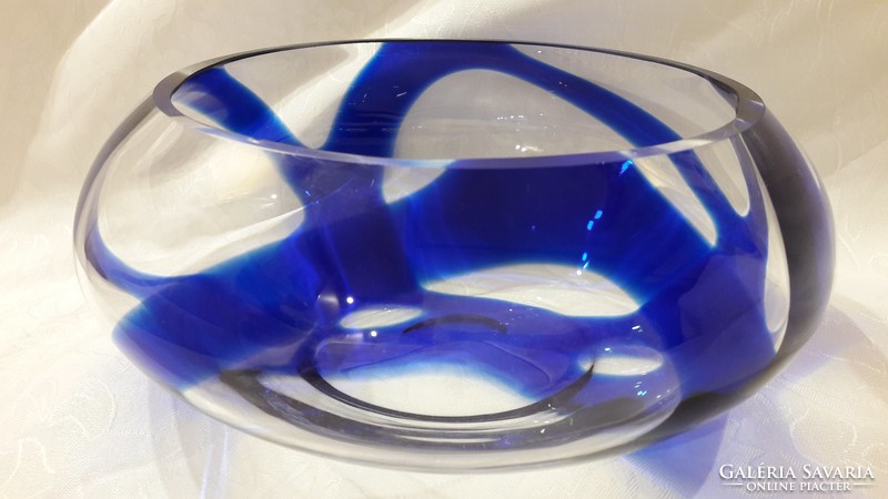 Large artistic crystal bowl 22 cm