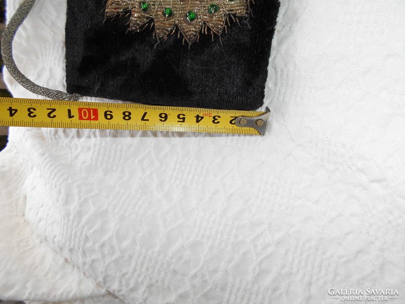 Theater bag with embossed pearls and metallic thread embroidery