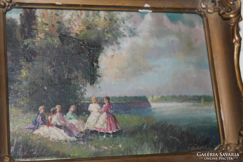 Antique signed painting 636