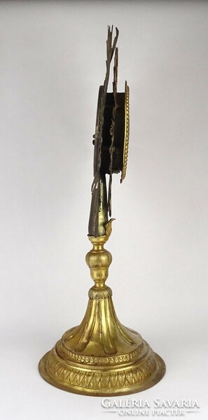 1P651 antique fire-gilded reliquary - lord's pointer - monstrance 47.5 Cm