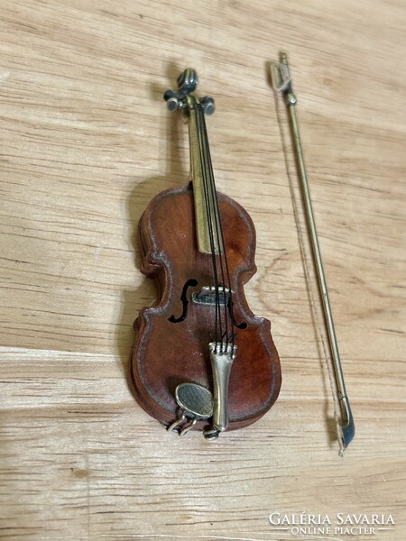 Violin silver wooden miniature