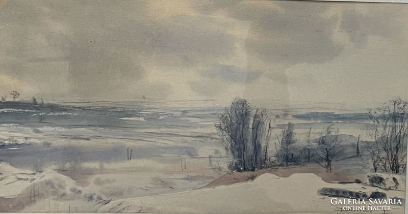 Lajos Dobroszlàv: Tatabánya in winter