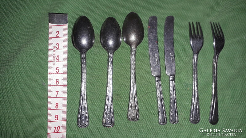 Retro doll role play cutlery set 3 spoons 2 forks and two knives in one 9 cm according to pictures