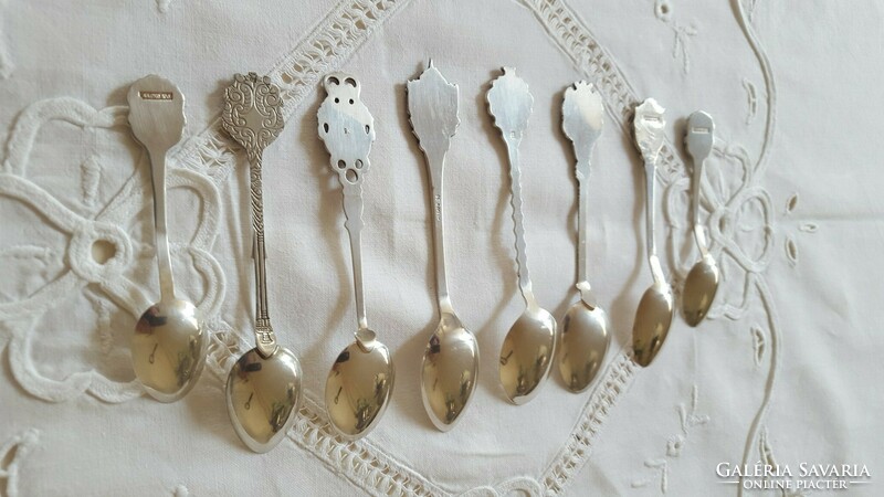 8 pcs.Silverized decorative spoon, souvenir spoon