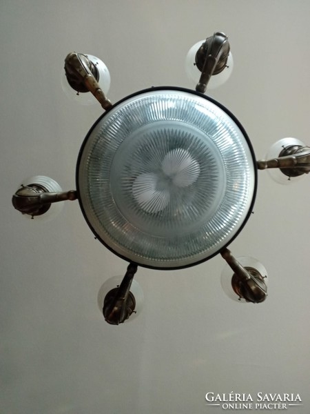 Large bronze chandelier, 8 lights