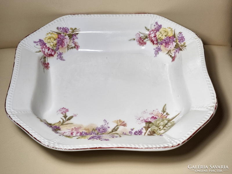 Old 8-angled, beautiful organza porcelain bowl/plate