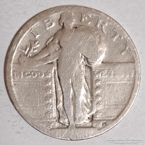 USA silver quarter dollar, f/8