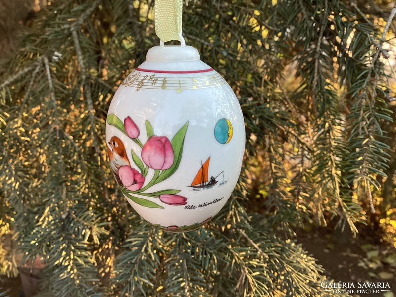 Hutschenreuther porcelán tojás karácsonyfadísz vagy húsvéti dekoráció  dobozában