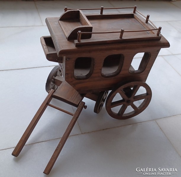 Old stagecoach/carriage model, mock-up, handicraft made of wood