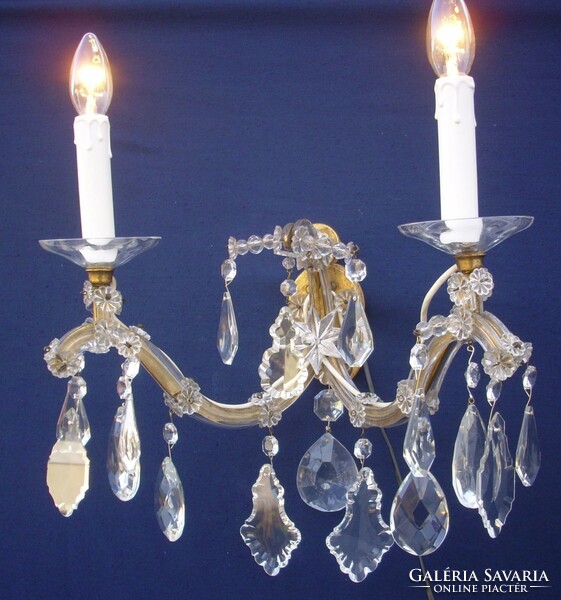 Mária Theresia crystal wall arm with 2 burners
