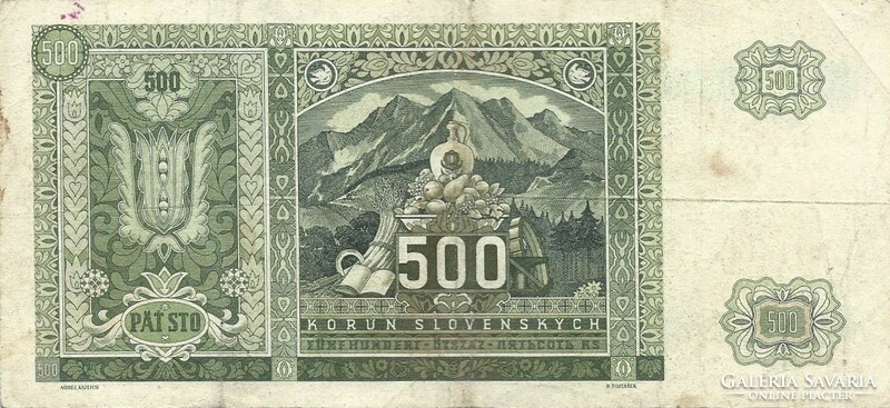 100 korun korona 1941 Szlovákia Ritka Nem perforált