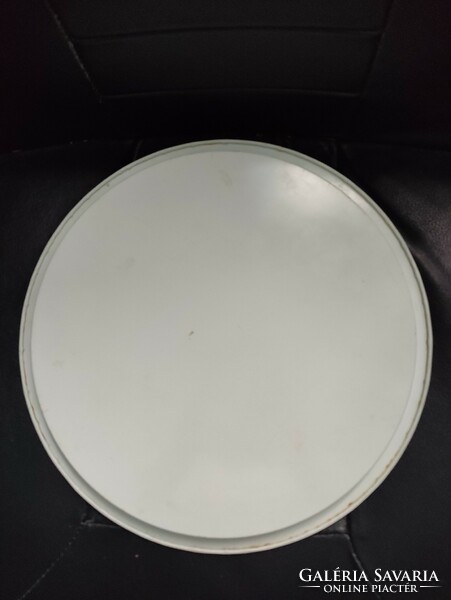 Old-retro enameled round tray 32 cm diameter.