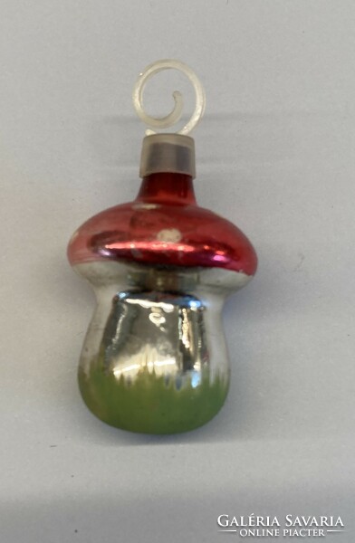 Antique Christmas tree decoration, glass mushroom